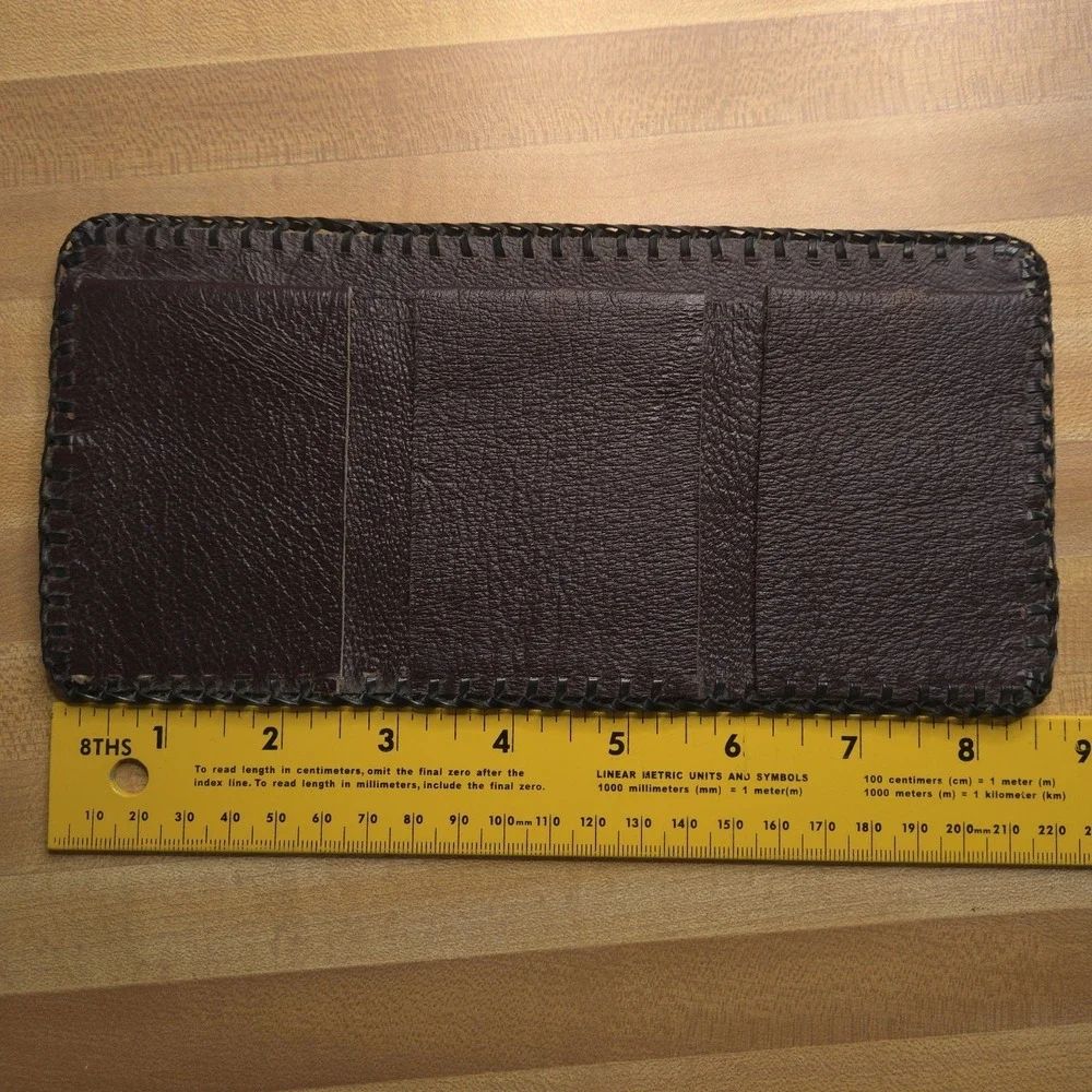Vintage Style Western Horse Cowboy Embossed Leather Bifold Wallet NOS Unused